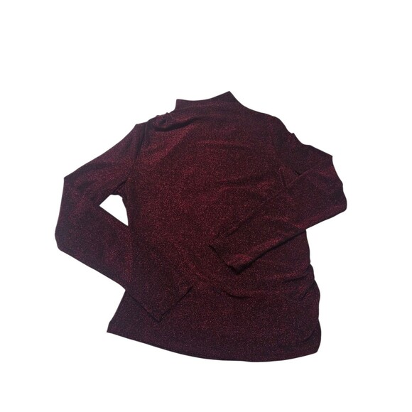 Veronica Beard Crimson Lurex Turtleneck Top - Picture 4 of 13